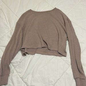 Pink womens small cropped sweater